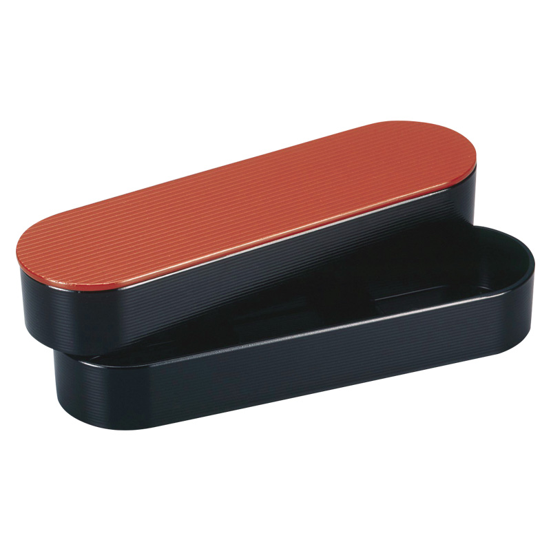 DX千筋長手弁当2段[朱黒塗]