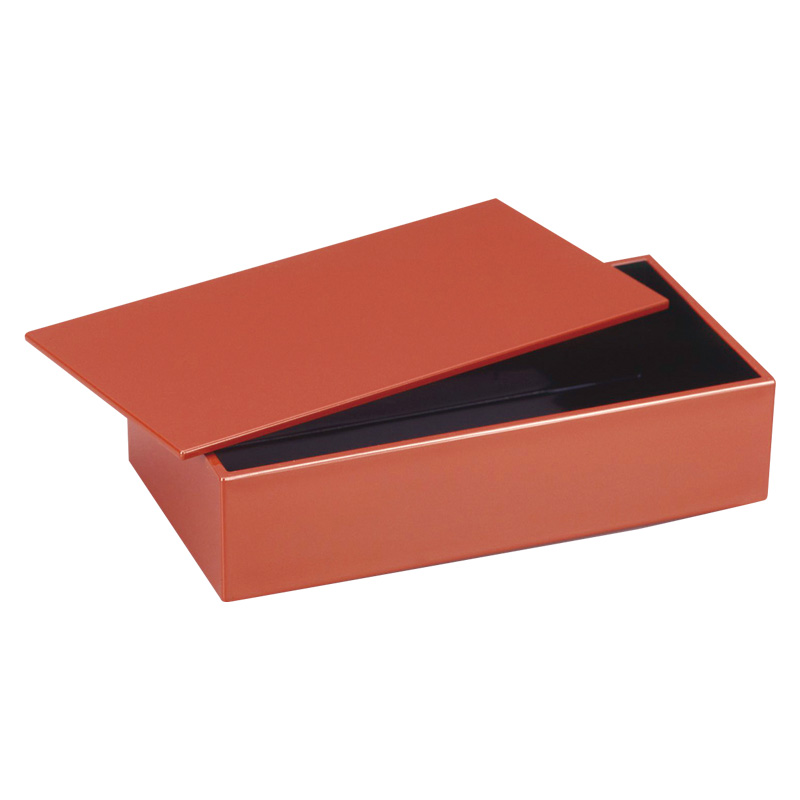 7.6寸DX長手弁当1段[朱塗］