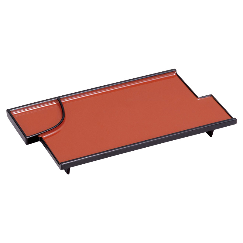 イカダ天皿[朱塗天黒]