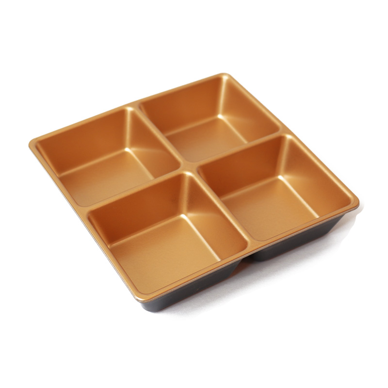 ４つ仕切り皿 5寸姫弁当用[ゴールド］