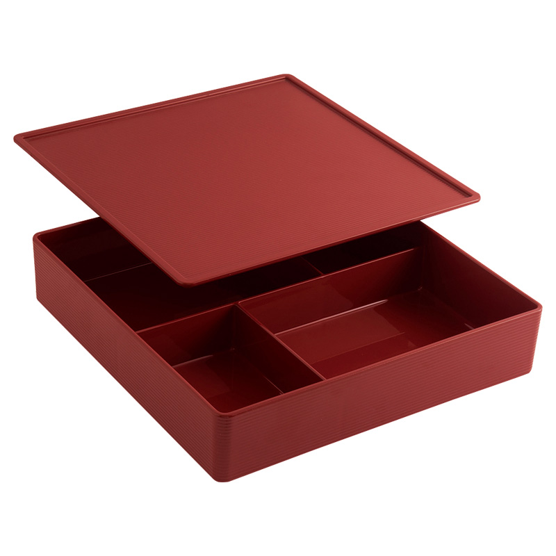 千筋角共仕切幕の内[朱塗]