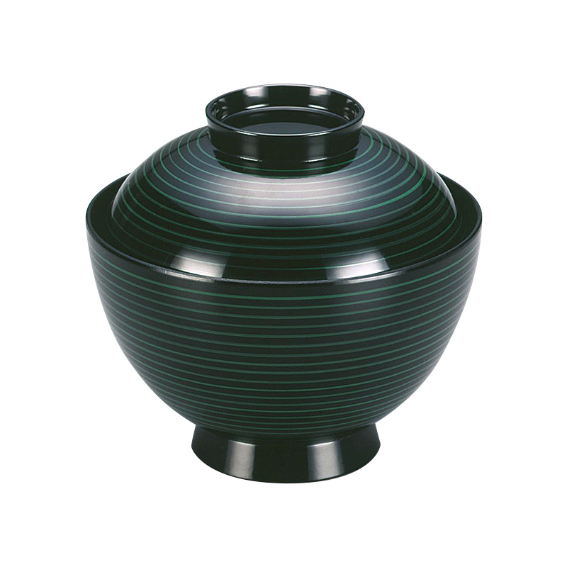 新京型吸物椀[緑輪塗]