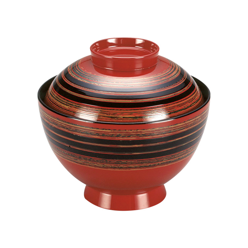 新京型吸物椀[紅ツムギ塗]