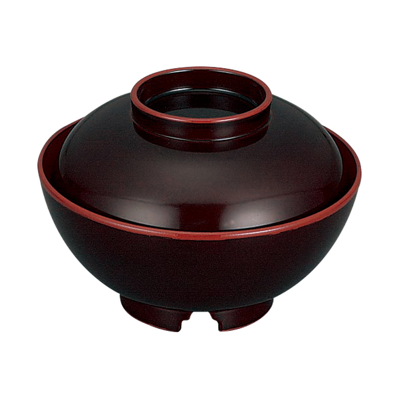 仙才型吸物椀[タメ塗天朱]