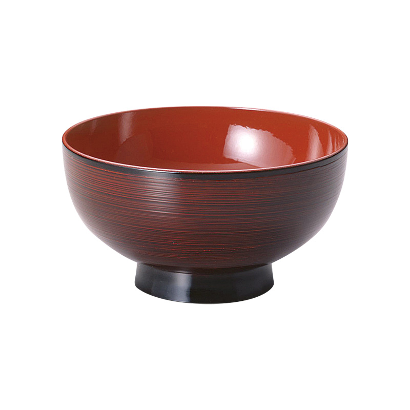 汁椀[タメハケ目塗内朱]