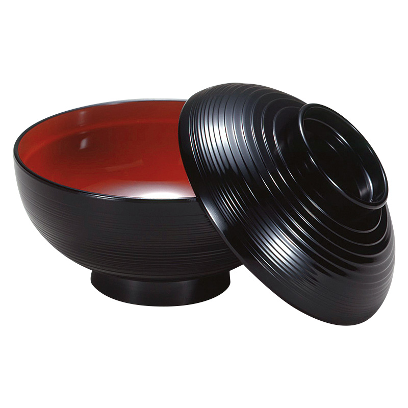 錦煮物椀[黒塗内朱]