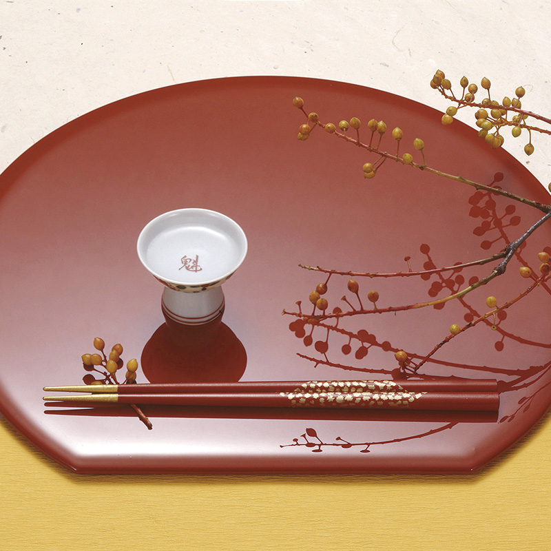 半月マット[朱塗]